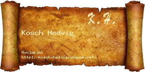 Kosch Hedvig névjegykártya
